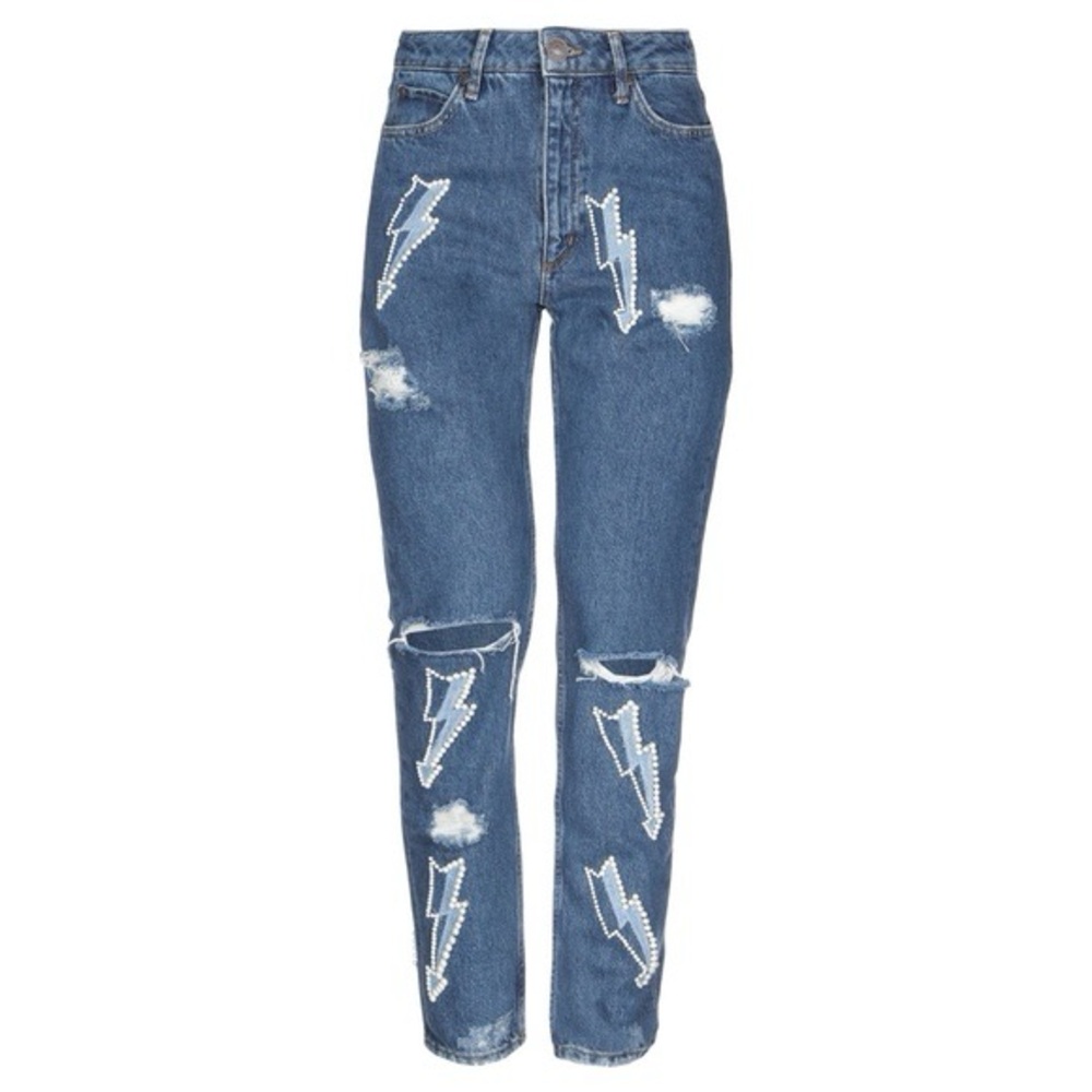 SANDRO Lightning Bolt Slim Denim In Blue Vintage - Denim